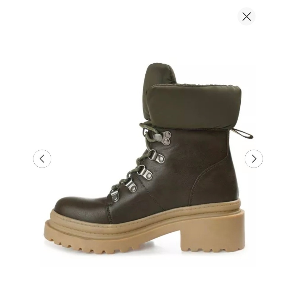 Journee Collection Irrah Bootie 9M NWOB Olive Lug Sole Gorpcore Granola